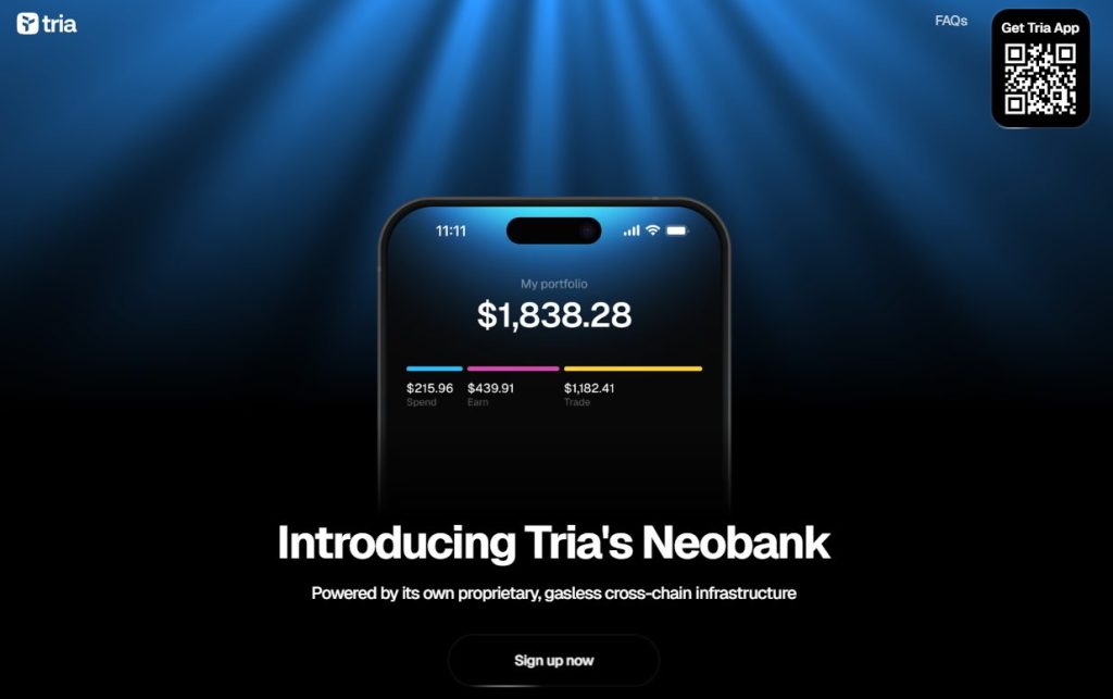 TriaCardの公式ホームページの画像