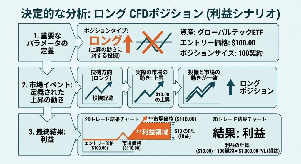 差金決済取引(CFD)の仕組み:利益シナリオ