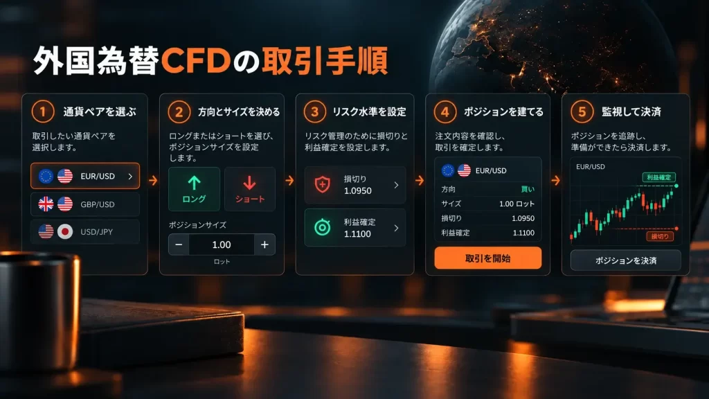 外国為替CFD取引の手順