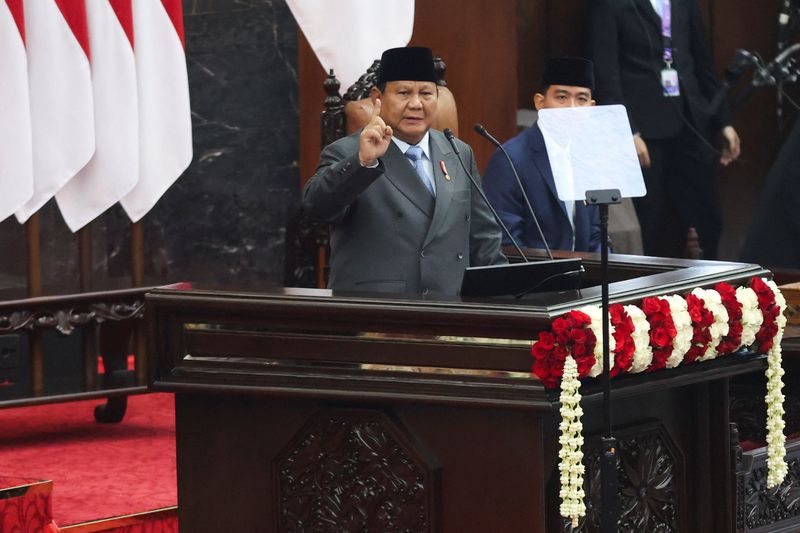 インドネシア大統領、27年予算案提示 赤字縮小で財政規律に留意